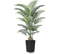 VeriNatural 180cm Artificial Areca Palm Tree - UV-Resistant Fake Faux Trees - Large Artificial Plants with Black Cone Pot & River Stones,for Indoor Outdoor Decor Living RoomOffice Balcony, VN130