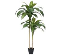 VeriNatural Artificial Dracaena Tree 130cm - Large Faux Plants Indoor with Plastic Pot 2 Sturdy Trunks & UV-Resistant Plastic Fake Tree - Ideal for Home Office Living Room House Outdoor Decoration
