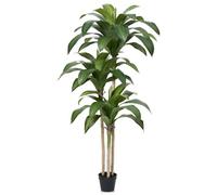 VeriNatural Artificial Dracaena Tree 150cm - Large Faux Plants Indoor with Plastic Pot 3 Sturdy Trunks & UV-Resistant Plastic Fake Tree - Ideal for Home Office Living Room House Outdoor Decoration