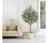 VeriNatural Artificial Olive Tree 180cm Large Tall Fake Plant - Faux Tree with 74 Fruits & 1676 Leaves for Home Office Indoor Outdoor Decor - Decorative Plastic Plants for Living Room Bedroom, VN157