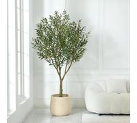 VeriNatural Artificial Olive Tree 210cm Large Tall Fake Plant - Faux Tree with 137 Fruits & 3066 Leaves for Home Office Indoor Outdoor Decor - Decorative Plastic Plants for Living Room Bedroom, VN157