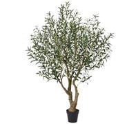 VeriNatural Artificial Olive Tree Tall Faux Plant - 180 cm Large UV Resistant Green Artificial Tree with 2126 Silk Leaves & 93 Fruit - Indoor Outdoor Decor for Living Room Office Garden Pots, VN138