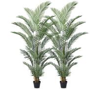 VeriNatural Artificial Plants Indoor Large Tree - 180cm UV-Resistant Tall Faux Areca Tropical Palm in Pot - Fake Plastic Plants Perfect for Outdoor Home Office Balcony Garden Decor (2Pack), VN125
