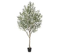 VeriNatural Artificial Plants Indoor Olive Tree - 180 cm Tall Faux Plant with Green Silk Leaves, Fruits & Black Plastic Pot, UV Resistant - Indoor Outdoor Home Decor for House, Garden, Office, VN126