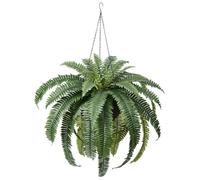 VeriNatural Artificial Plants Outdoor - 48in Large Artificial Boston Fern with Hanging Pot UV Resistant Silk Leaves Greenery - 1 PCS Fake Plant Garden Wall Decor for House Indoor (33 Fronds), VN142