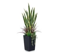 VeriNatural Artificial Snake Plant 120cm Large Faux Indoor Fake Tree - Decorative Sansevieria with UV Resistant Leaves & Black Woven Pot - Tall Artificial Plants for Outdoor Home Décor Office, VN150