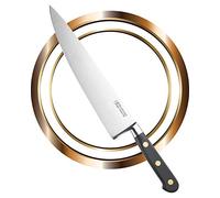 Veritable Sabatier Extra Large Cooks Chef Kitchen Knife - 10in/25cm Full Tang Blade A Single Piece of Stainless Steel Drop Forged In France, Triple Rivet Handle. Sharp For Longer, Lifetime Performance
