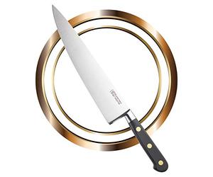 Veritable Sabatier Extra Large Cooks Chef Kitchen Knife - 10in/25cm Full Tang Blade A Single Piece of Stainless Steel Drop Forged In France, Triple Rivet Handle. Sharp For Longer, Lifetime Performance