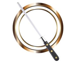 Veritable Sabatier Sharpening Honing Steel - High Chrome Steel, Full Tang, Triple Rivet, Easy Grip Handle. Keeping Kitchen, Butchers & Commercial Knives Conditioned. Sharper, Longer. Made in France