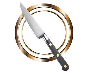 Veritable Sabatier Small Cooks Chef Kitchen Knife - 4in/10cm Full Tang Blade Drop Forged in France from A Single Piece of Stainless Steel, Triple Rivet Handle. Sharp for Longer, Lifetime Performance