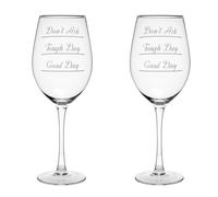 Verity Do Not Ask Large Wine Glasses Premier Housewares Clear One Size