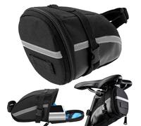 Verk Group Waterproof Bicycle Bag Under Saddle - Multifunctional Case with Adjustable Hook and Loop Fasteners, Black