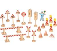 Verkehrszeichenset Polizist Ole: H= 4,5 - 12,5 Holz, 21 Teile, per Set