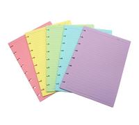 Verkelly 100 Sheets Junior Size Discbound Lined Refill Paper, 8-Disc A5 Loose Leaf Paper Discbound Inserts for TUL Notebooks and Planners(College Ruled, 5.8" x 8.2", Multi-color)