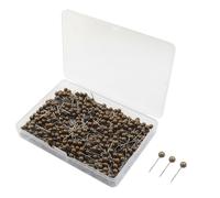 Verkelly 500 Pcs Bronze Push Pins, 1/8 Inch Round Head Map Tacks for Bulletin Boards and Photo Marking, Stainless Steel Marking Pins for Maps and Crafting