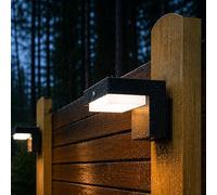 VerLuce Solar Fence Lights, Motion Sensor, 2 Modes, 3000K Warm, 2pk | Integrated Solar Panel with Built-In Li-Ion Battery, 55 Hour Run Time, Motion Detection, 2 Modes, 3000K Warm Light