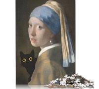 Vermeer Girl With A Cat Jigsaw Puzzles for Adults 1000 Piece Toys Family Jigsaw Games Birthday Puzzle Boys Girls 1000pcs (75x50cm)