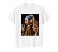 Vermeer Girl with Pearl Earring Funny Selfie Art Painter Value Graphic T-Shirt
