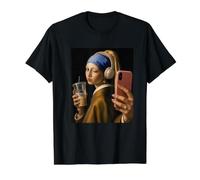 Vermeer Girl with Pearl Earring Funny Selfie Art Painter Value Graphic T-Shirt