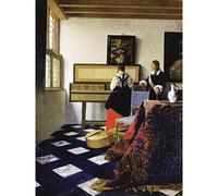 Vermeer Lady Virginal Gentleman Music Lesson Painting Large Wall Art Print Canvas Premium Mural