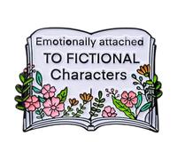 Vermegoint Emotionally Attached Enamel Pin,Book - Shaped Lapel Pin,DIY Decor Collection,Book Lover Brooch,Literary Badge,Gift For Bookworms Teens Friends Family,Pin on Denim Jacket Canvas Bag
