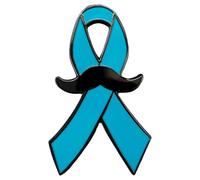 Vermegoint Enamel Pin,Prostate Cancer Awareness Ribbon Lapel Pin,DIY Decor Collection,Mustache Brooch,Symbolic Health Badge,Gift For Health Advocates,Friends,Family,Pin on Jacket,Canvas Bag,Backpack