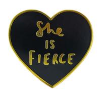 Vermegoint Enamel Pin,"She Is Fierce" Heart Lapel Pin,DIY Decor Collection,Empowerment Brooch,Inspirational Phrase Badge,Gift For Women,Teens, Friends,Family,Pin on,Denim Jacket,Canvas Bag,Backpack