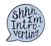 Vermegoint Enamel Pin,"Shhh...I'm Introverting" Lapel Pin,Introvert Brooch,DIY Decor Collection,Gift for Introverted Friends Teens,on Denim Jacket Backpack Lapel,Decorative Pin,Collectible