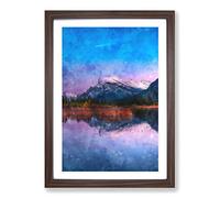 Vermillion Lakes in Banff Canada Painting Framed Print | A2 Walnut Framed Wall Art | Ready to Hang | Modern Historical Picture | Living Room Bedroom Lounge Office