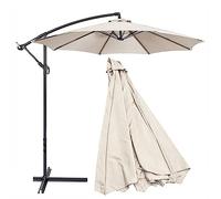 VermiS Replacement Parasol Cover,Sun Umbrella Replacement Cloth,2.7M/3M Garden Parasol Canopy Cover For Patio Sun Umbrella, 6/8 Ribs For Patio, Pool (Canopy ONLY) (Color : Off-white, Size : 3M/8ribs)