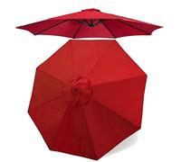 VermiS Sun Umbrella Replacement Cloth, 2.7/3m Garden Parasol Canopy Cover For For Wooden, Steel And Aluminum Umbrella Frames,8 Ribs (Color : Red, Size : 2.7M/8ribs) (Color : Red, Size : 2.7M/8ribs)