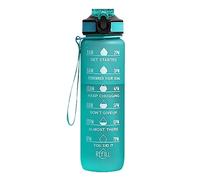 Vermon 32oz Leakproof Water Bottle with Time Marker & Straw Lid, 1L Large Capacity Motivational Water Bottle for Office, Gym, Outdoor Sports, Camping, BPA & Toxic Free (32oz Green)
