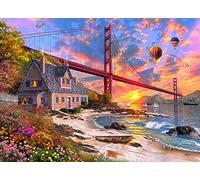 Vermont Christmas Company Golden Gate Sunset Jigsaw Puzzle 1000 Piece