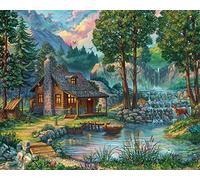 Vermont Christmas Company House by the Lake Jigsaw Puzzle 1000 Piece - Large Piece Puzzles for Adults 1000 Pieces - Fully Interlocking & Randomly Shaped Pieces