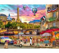 Vermont Christmas Company Parisian Sunset Jigsaw Puzzle 550 Piece - Large Pieces - Fully Interlocking & Randomly Shaped - 24" x 18"