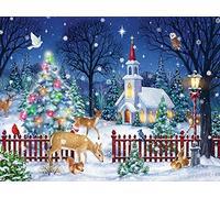 Vermont Christmas Company Peaceful Night Jigsaw Puzzle 550 Piece - Christmas Puzzles for Adults & Families - Randomly Shaped Pieces