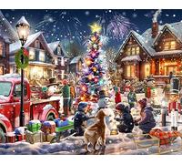 Vermont Christmas Company Snowman Contest Jigsaw Puzzle 1000 Piece - Large Piece Christmas Puzzle - Interlocking & Randomly Shaped Pieces - 30" x 24"