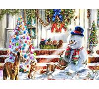 Vermont Christmas Company Snowman & Friends Jigsaw Puzzle 1000 Piece - Christmas Puzzle for Adults and Families