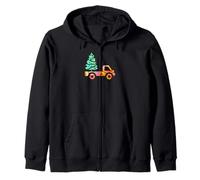Vermont holiday pickup truck driver Christmas tree farm Zip Hoodie
