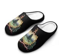 Vermont Logo Cotton Slipper Cozy Plush Slippers Indoor House Closed Toe Shoes Anti-Skid Comfortable 11-12(42-43)