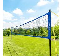 Vermont Portable Volleyball Set - Garden/Beach Set | Professional Regulation Volleyball Net - Aluminium Telescopic Posts | Foldable Design | Carry Bag Included