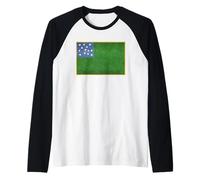 Vermont Republic Green Mountain Boys Flag Grungy Raglan Baseball Tee