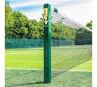Vermont Square Tennis Posts | Premium Grade Powder-Coated Steel ITF Regulation Tennis Posts [3 Colours & Optional Ground Sockets] (Posts Only, Green)