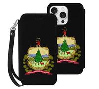 Vermont State Flag Mobile Phone Front Flip Cases Compatible with iPhone 16/16 Plus/16 Pro/16 Pro Max/16 E Anti-Scratch Covers