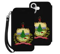 Vermont State Flag Mobile Phone Front Flip Cases Compatible with iPhone 16/16 Plus/16 Pro/16 Pro Max/16 E Anti-Scratch Covers