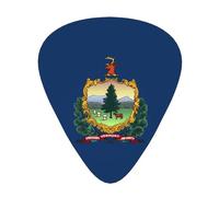 Vermont State Flag Patterned Guitar Picks, 12-Piece Set, Suitable for Bass and Electric Guitar Playing, Ideal for Beginners