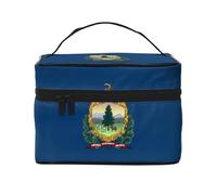 Vermont State Flag Portable Travel Makeup Bag (9x6.5x6.2 Inch), Large Capacity Makeup Bag for Women, Large Makeup Bag Storage Bag for Girls