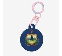 Vermont State Flag Print Round Acrylic Pet Tag, Dog Neck Pendant Tags for Pets Circular Dog Cat Collar Name Tags