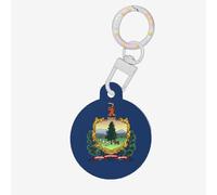 Vermont State Flag Print Round Acrylic Pet Tag, Dog Neck Pendant Tags for Pets Circular Dog Cat Collar Name Tags