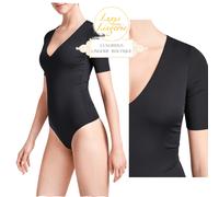 Vermont String Body By Wolford L Black Short Sleeve Basic With V Neck